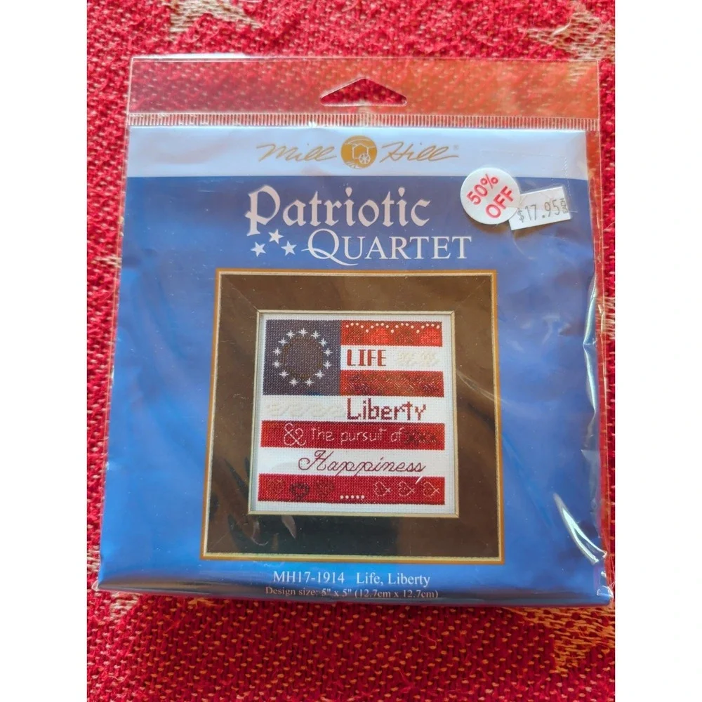New Vintage Patriotic Quartet Life Liberty 5x5